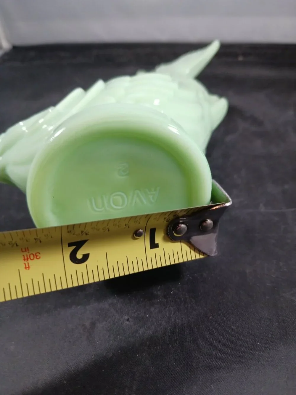 Avon Vintage Sea Spirit Jadeite Koi Fish Green Milk Glass Decanter